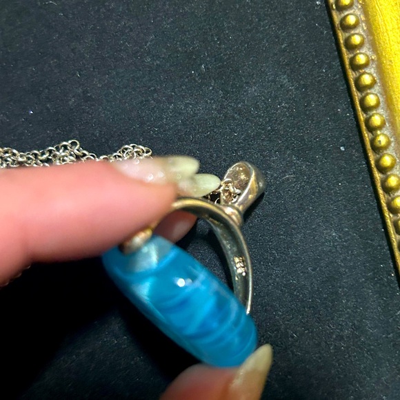 Sterling Silver & Marano Glass Pendant w/ Chain - Picture 2 of 5